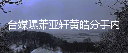 选择曝萧台媒态差分手分手伤亚轩内幕黄皓后状