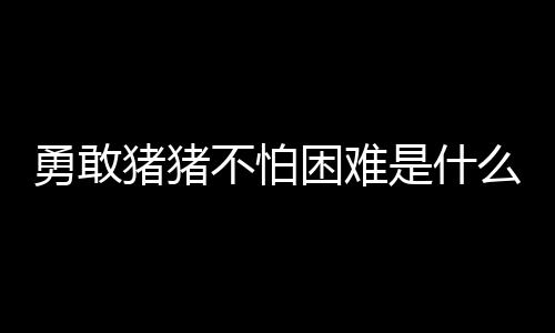 不怕猪猪么梗是什勇敢困难