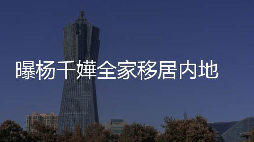 千嬅全家曝杨 儿子一费高移居内地年学8万达2