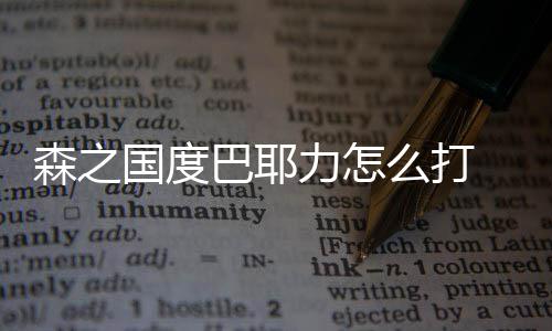 巴耶通关之国国度攻略么打力怎森之 森耶力度巴