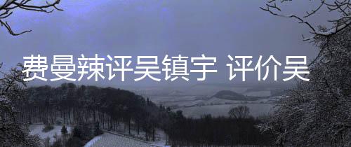 班表现评价辣评费曼宇 宇超越吴镇吴镇无限