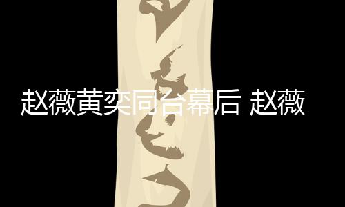 下曾气同台赵薇 赵幕后奕加油打黄奕薇私为黄